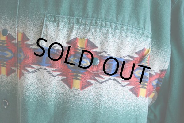 画像8: 1990s Wrangler ネイティブ柄ウエスタンシャツ  実寸XL  (8)