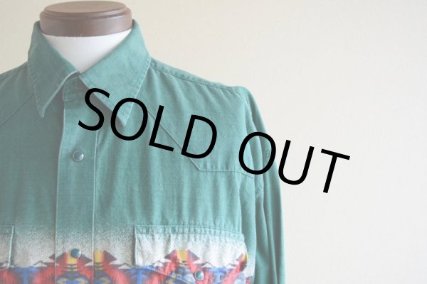 画像7: 1990s Wrangler ネイティブ柄ウエスタンシャツ  実寸XL  (7)