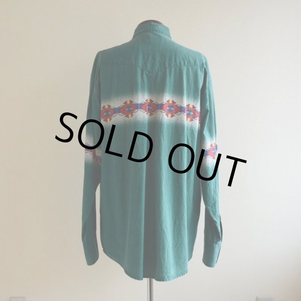 画像3: 1990s Wrangler ネイティブ柄ウエスタンシャツ  実寸XL  (3)