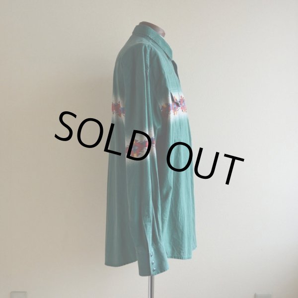 画像2: 1990s Wrangler ネイティブ柄ウエスタンシャツ  実寸XL  (2)