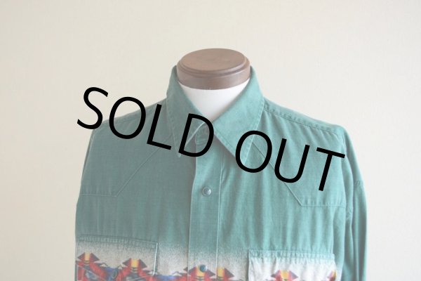 画像6: 1990s Wrangler ネイティブ柄ウエスタンシャツ  実寸XL  (6)