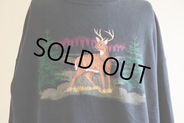 画像7: 1990s シカ刺繍 アニマルプリントスウェット  表記2XL  (7)