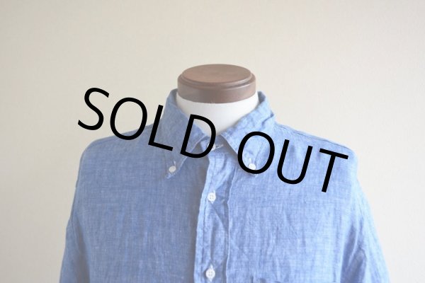 画像6: GITMAN VINTAGE リネンシャンブレーシャツ　 表記L  (6)