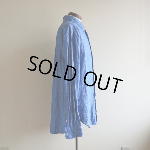 画像2: GITMAN VINTAGE リネンシャンブレーシャツ　 表記L  (2)