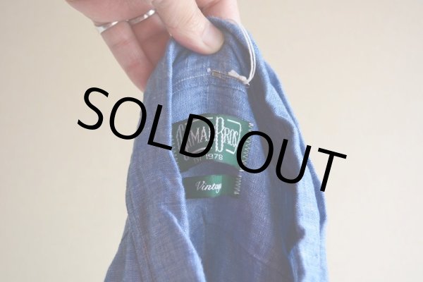 画像5: GITMAN VINTAGE リネンシャンブレーシャツ　 表記L  (5)