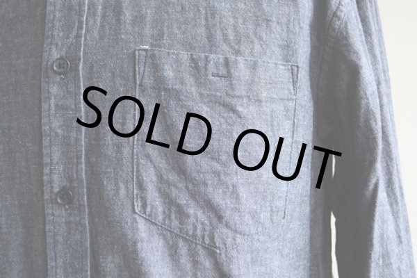 画像8: WELCOME STRANGER ブラックシャンブレー BDシャツ　 COTTON×LINEN　 表記M  (8)