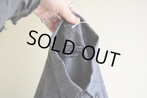 画像5: WELCOME STRANGER ブラックシャンブレー BDシャツ　 COTTON×LINEN　 表記M  (5)