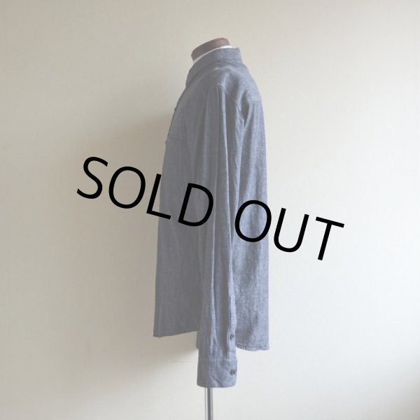 画像4: WELCOME STRANGER ブラックシャンブレー BDシャツ　 COTTON×LINEN　 表記M  (4)