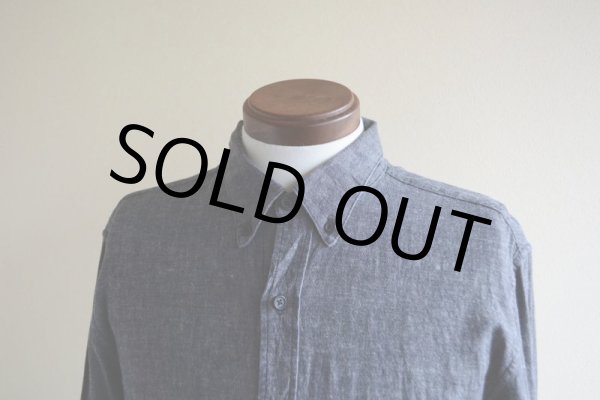 画像6: WELCOME STRANGER ブラックシャンブレー BDシャツ　 COTTON×LINEN　 表記M  (6)