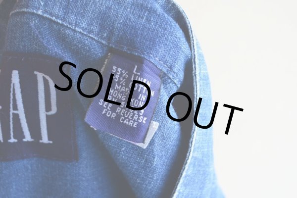 画像6: 1990s GAP インディゴバンドカラーシャツ　 表記L  (6)