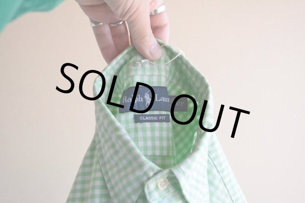 画像5: RalphLauren ボタンダウンシャツ  ギンガムチェック  表記S  (5)