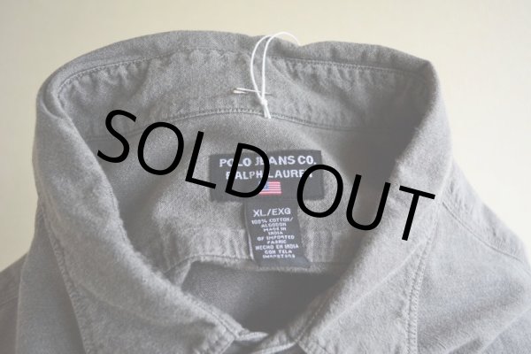 画像5: POLO JEANS Co. ブラックシャンブレーシャツ  表記XL  (5)