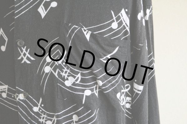 画像8: 1990s 音符柄レーヨンシャツ　 表記L  (8)