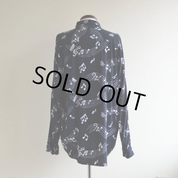 画像3: 1990s 音符柄レーヨンシャツ　 表記L  (3)