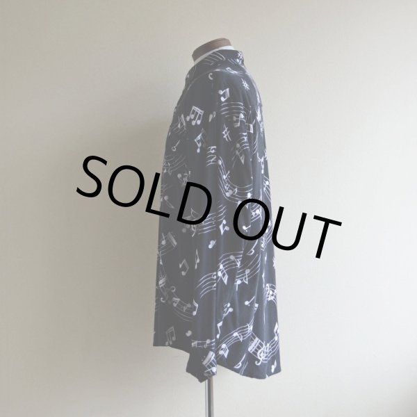 画像4: 1990s 音符柄レーヨンシャツ　 表記L  (4)