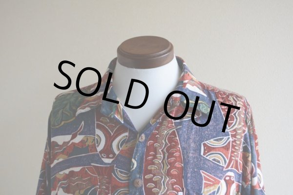 画像7: KAHALA 鯉柄 レーヨンアロハシャツ　 表記M  (7)