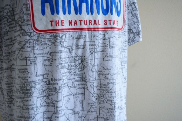 画像9: 1990s ARKANSAS マップTシャツ  表記L  (9)