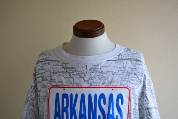 画像7: 1990s ARKANSAS マップTシャツ  表記L  (7)