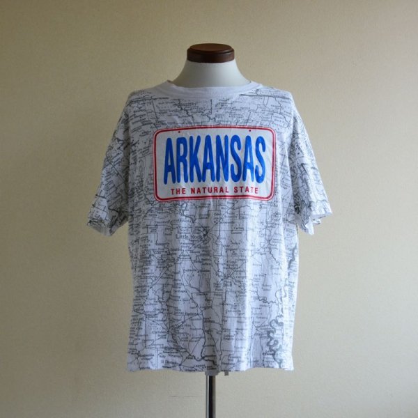 画像1: 1990s ARKANSAS マップTシャツ　 表記L  (1)