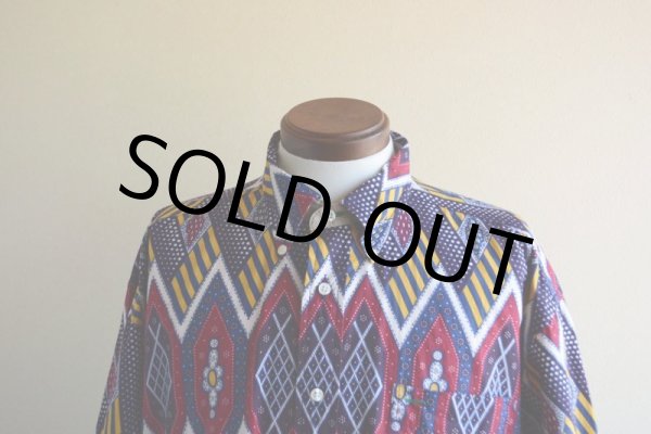 画像6: 1990s TOMMY HILFIGER 総柄 半袖シャツ　 表記L  (6)