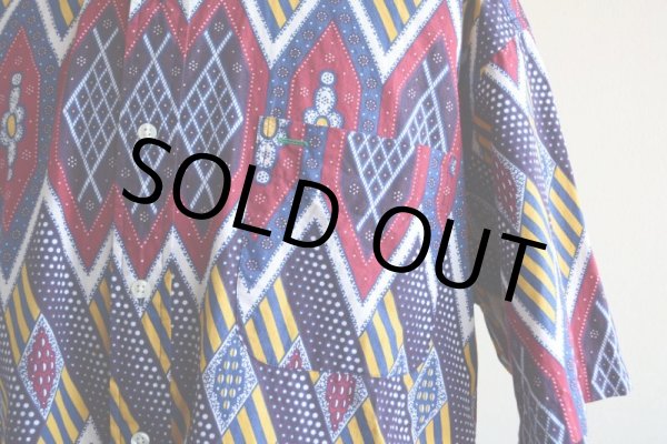 画像8: 1990s TOMMY HILFIGER 総柄 半袖シャツ　 表記L  (8)