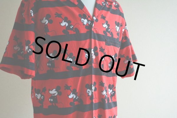 画像9: Mickey Mouse 半袖コットンシャツ  実寸M  (9)