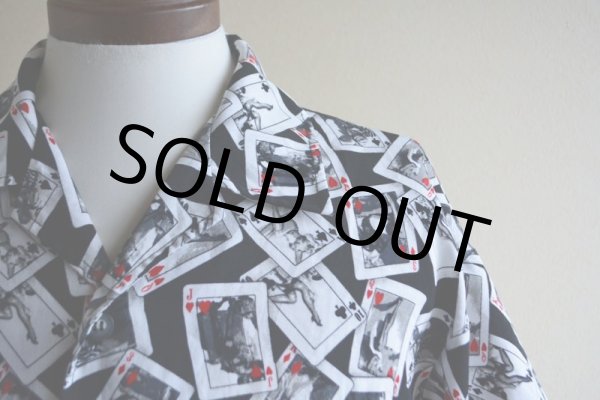 画像7: C-TWO セクシートランプ柄 ポリエステルシャツ  表記L  (7)