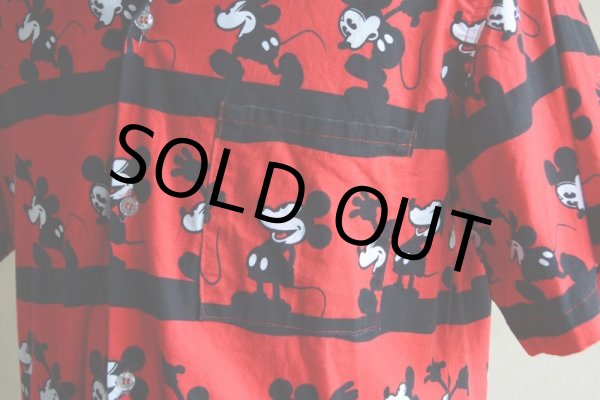 画像7: Mickey Mouse 半袖コットンシャツ  実寸M  (7)