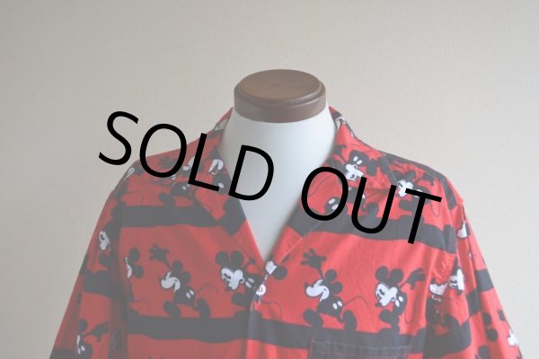 画像5: Mickey Mouse 半袖コットンシャツ  実寸M  (5)