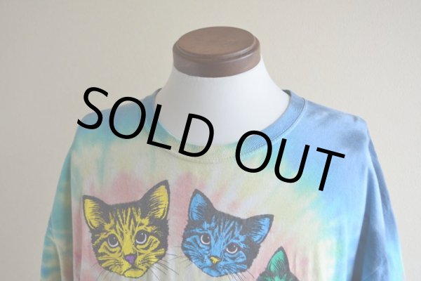 画像6: 猫タイダイTシャツ　 表記XL  (6)