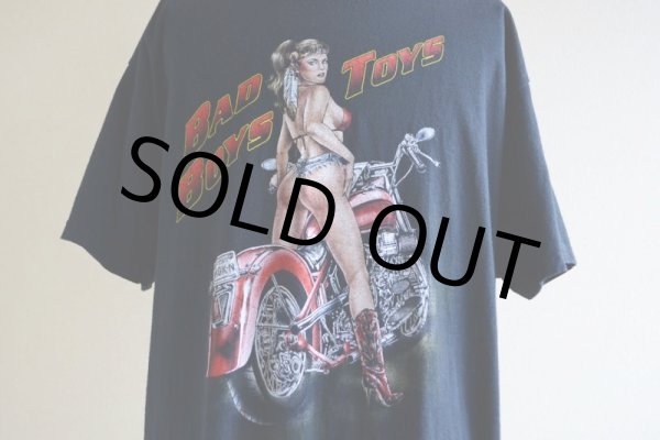 画像7: 1990s〜 BAD BOYS TOYS モーターサイクルTシャツ　 セクシープリント　 表記XL  (7)