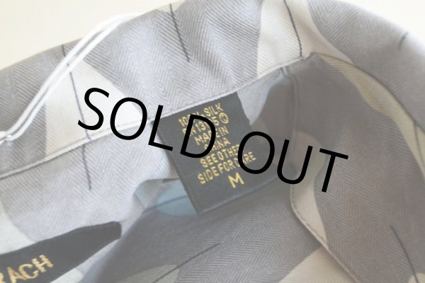 画像15: BACHRACH 総柄シルクシャツ　 ヘリンボーン　 表記M  (15)