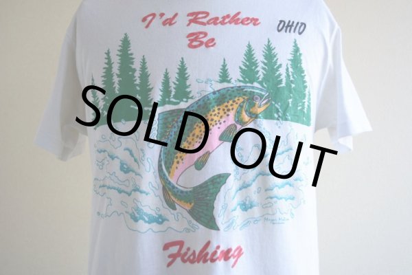 画像7: 1980s I'ｄ Rather Be Fishing Tシャツ　 表記L  (7)