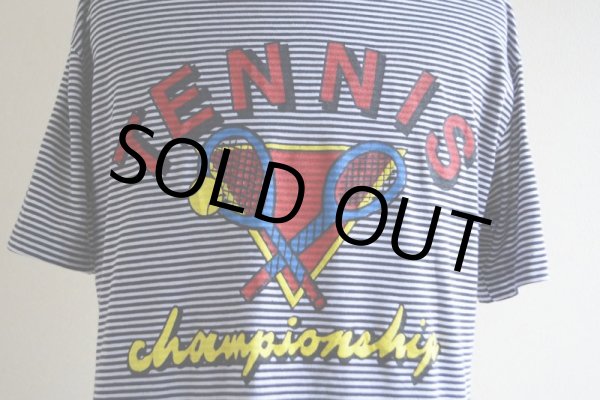 画像8: 1990s TENNIS ボーダーTシャツ　 表記L  (8)