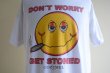 画像6: 1990s〜 DON’T WORRY GET STONED スマイルTシャツ　 実寸L  (6)