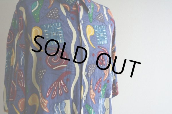 画像8: Pierre Cardin 総柄レーヨンシャツ　 表記XL  (8)