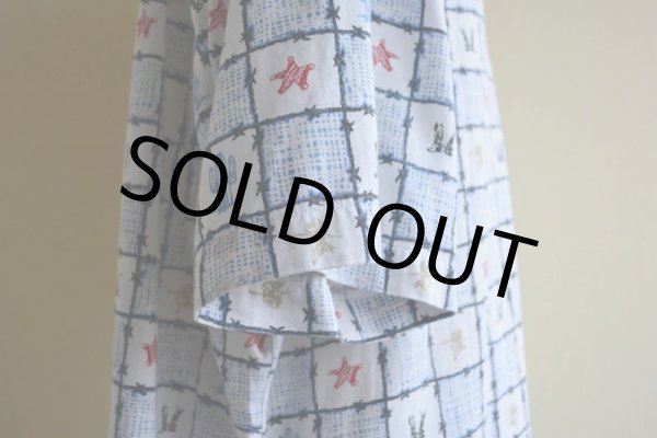 画像10: 1990s BARN FLY ウエスタン柄コットンBDシャツ　 表記L  (10)