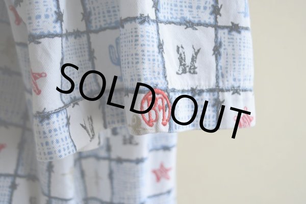 画像11: 1990s BARN FLY ウエスタン柄コットンBDシャツ　 表記L  (11)