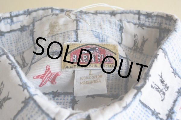 画像5: 1990s BARN FLY ウエスタン柄コットンBDシャツ　 表記L  (5)