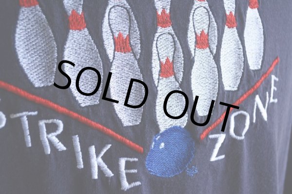 画像8: 1990s〜 STRIKE ZONE ボウリング刺繍Tシャツ　 表記XL  (8)