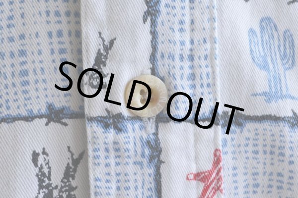 画像7: 1990s BARN FLY ウエスタン柄コットンBDシャツ　 表記L  (7)