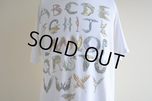 画像6: 1990s BIRD ALPHABET Tシャツ　 実寸L  (6)