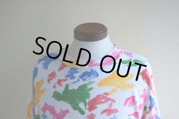 画像5: 1990s カラフル総柄Tシャツ　 実寸L  (5)