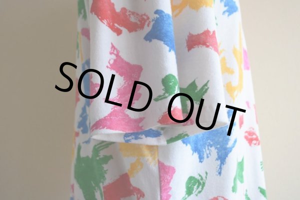 画像8: 1990s カラフル総柄Tシャツ　 実寸L  (8)