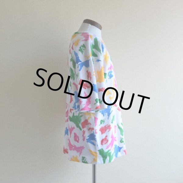 画像2: 1990s カラフル総柄Tシャツ　 実寸L  (2)