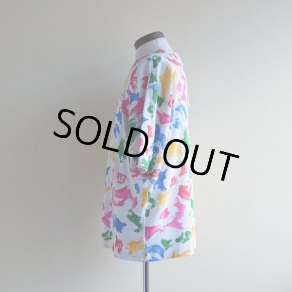 画像4: 1990s カラフル総柄Tシャツ　 実寸L  (4)