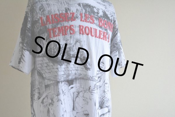 画像7: 1990s LAISSEZ LES BONS TEMPS ROULER 総柄プリントTシャツ　 MADE IN USA　 表記L  (7)