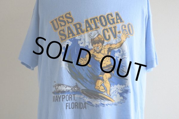画像8: 1980s USS SARATOGA CV-60 プリントTシャツ  実寸L  (8)
