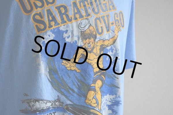 画像9: 1980s USS SARATOGA CV-60 プリントTシャツ  実寸L  (9)