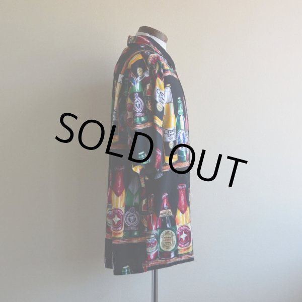 画像2: 1990s ビール柄 コットンシャツ　 MADE IN USA　 表記L  (2)